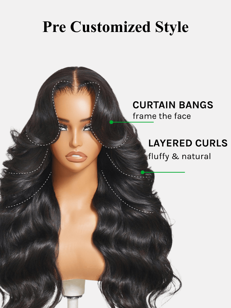 Klaiyi 7x5 Bye Bye Knots Put On and Go Wig Glueless Body Wave Human Hair Wigs Beginner Wig