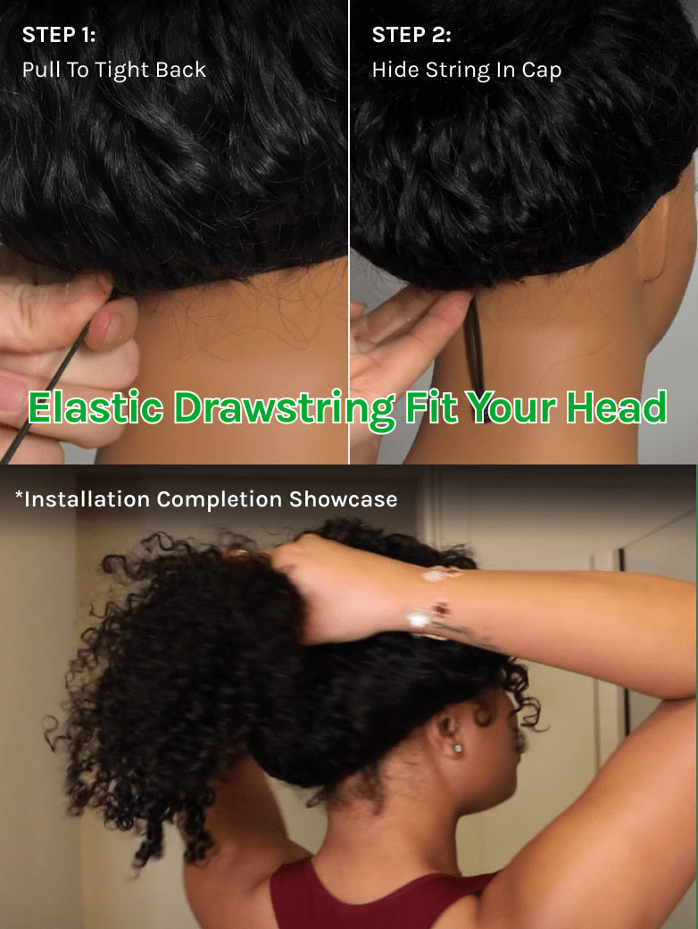 Klaiyi New Easicontour V Part Wig Kinky Straight Meets Real Scalp Beginner Friendly Afro Kinky Upgraded U Part Wigs with Drawstring