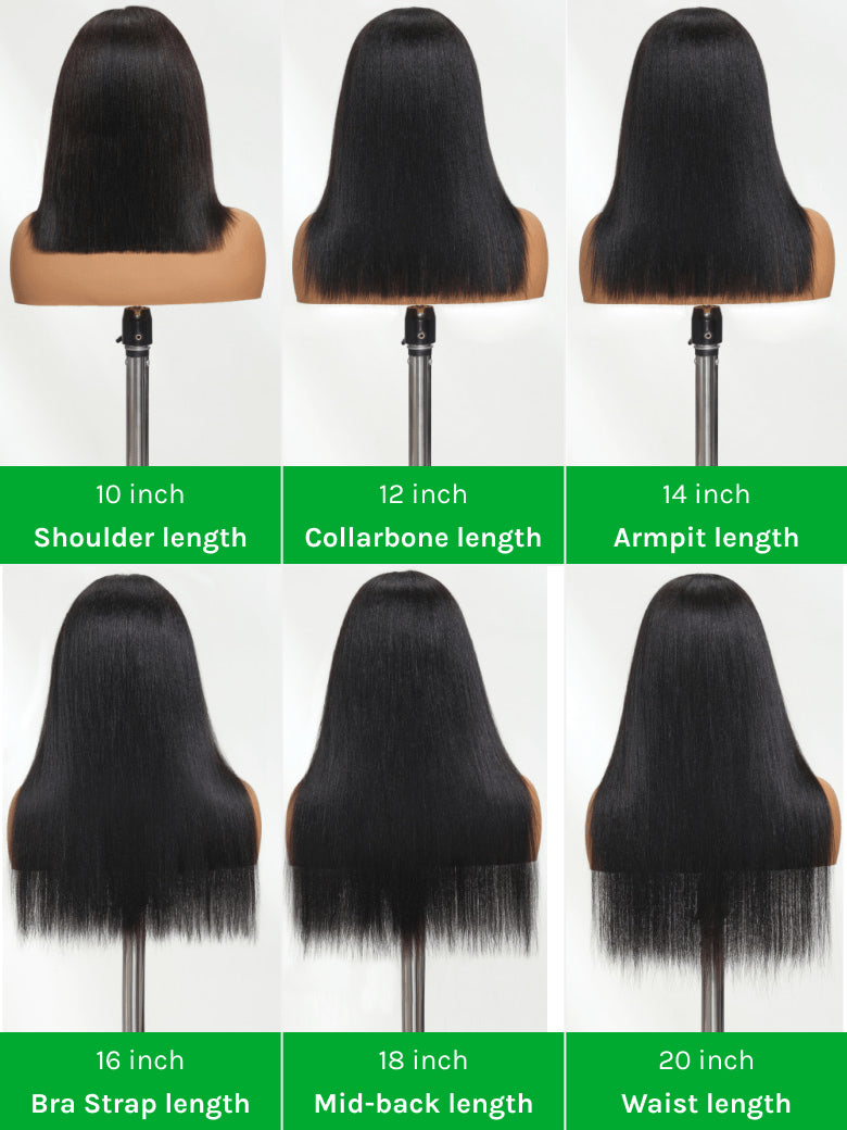 Klaiyi Yaki Straight Bob 13x4 Pre Everything Put On and Go Glueless Wig Pre-Cut Lace Wig Beginner Friendly