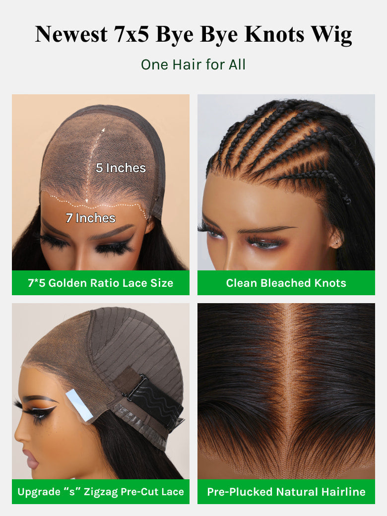 Klaiyi Bye Bye Knots Wig 7x5 Glueless Lace Black to Chestnut Brown Ombre Loose Wave Wig With Bleached Knots Flash Sale