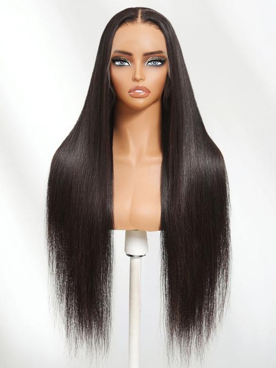 Klaiyi Silky Straight 13x4 Pre-Everything Lace Frontal Wig Real Ear To Ear Pre-Cut Lace Frontal Super Secure Wig