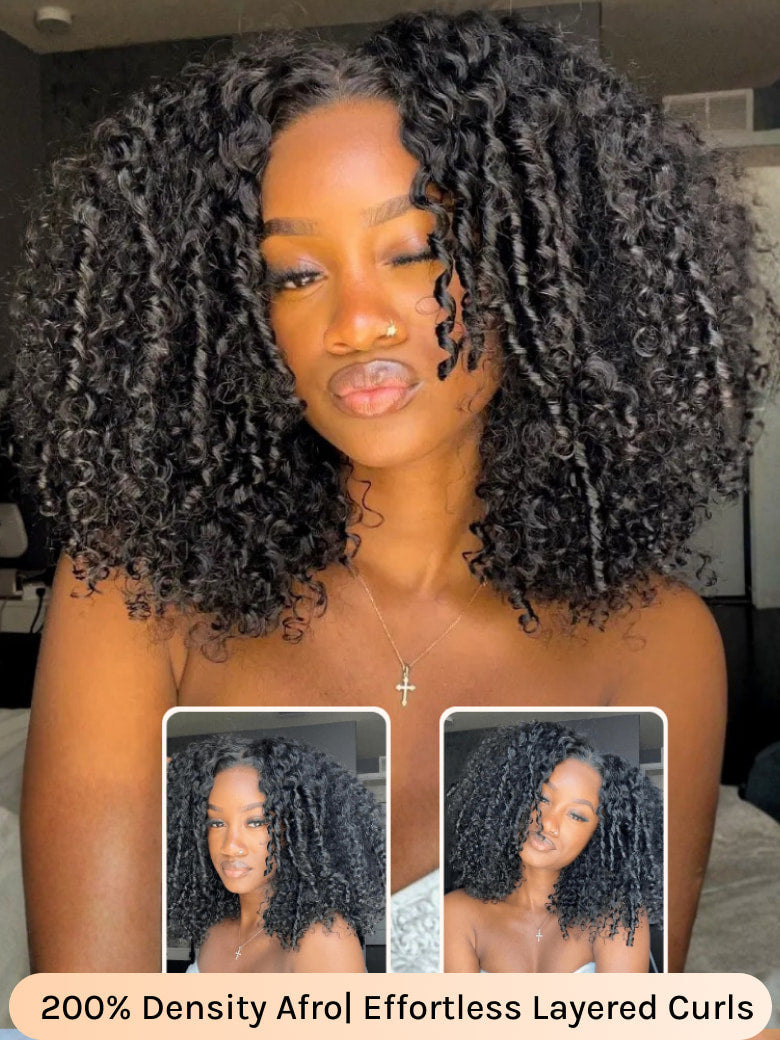 Klaiyi 4c Kinky Edge Kinky Curly Skin Melt 7x5 Bye Bye Knots Wig Virgin Human Hair Natural Hairline