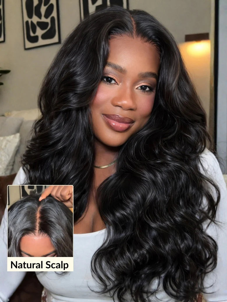 Klaiyi 13x4 Pre Everything Loose Body Wave Glueless Frontal Wig With Elastic Drawstring Human Hair Wig Flash Sale