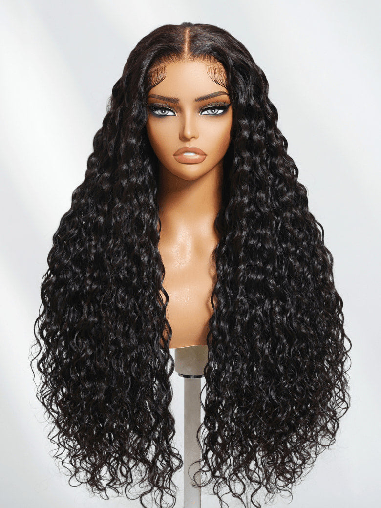Flash Sale Klaiyi Water Wave 7x5 Bye Bye Knots /13x4 Pre-everything Put On and Go Glueless Human Hair Wigs