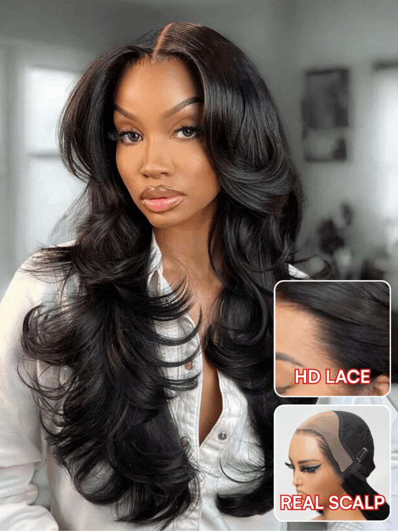 Klaiyi 13x4 Body Wave Pre-Everything™ Lace Frontal Wig Byebye Glue Lace Front Wigs with Invisible Knots