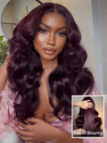 Klaiyi Black Cherry Layered Cut Straight/Loose Wave 7x5 and 13x4 Pre-Everything Lace Frontal Wig Put on and Go Glueless Wig