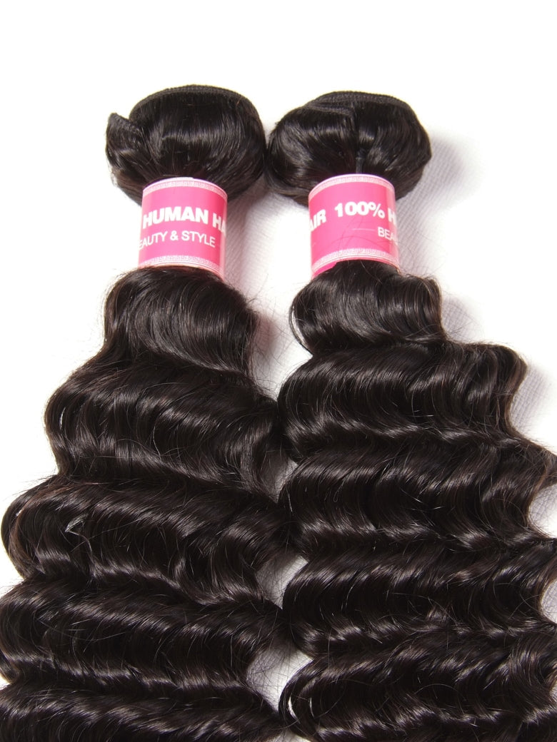 Klaiyi Brazilian Hair Deep Wave 3 Bundles Deals 100% Human Virgin Hair