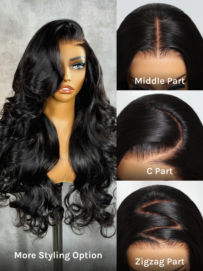 Klaiyi 13x4 Pre Everything Loose Body Wave Glueless Frontal Wig With Elastic Drawstring Human Hair Wig Flash Sale