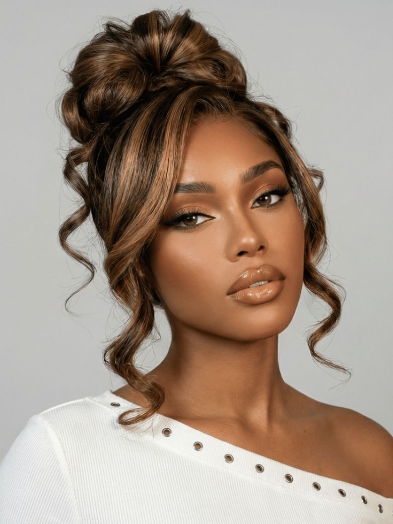 Klaiyi Ombre Brown Balayage Highlight Body Wave 13x4 Pre everything Wig Precolored Glueless Human Hair Lace Wig
