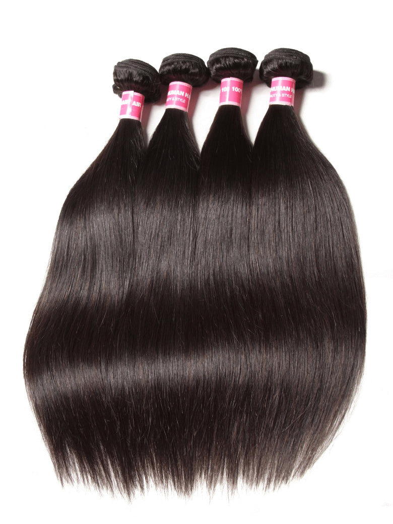 Klaiyi 3 Bundles Straight Human Hair Bundles 100% Virgin Human Hair Weaves