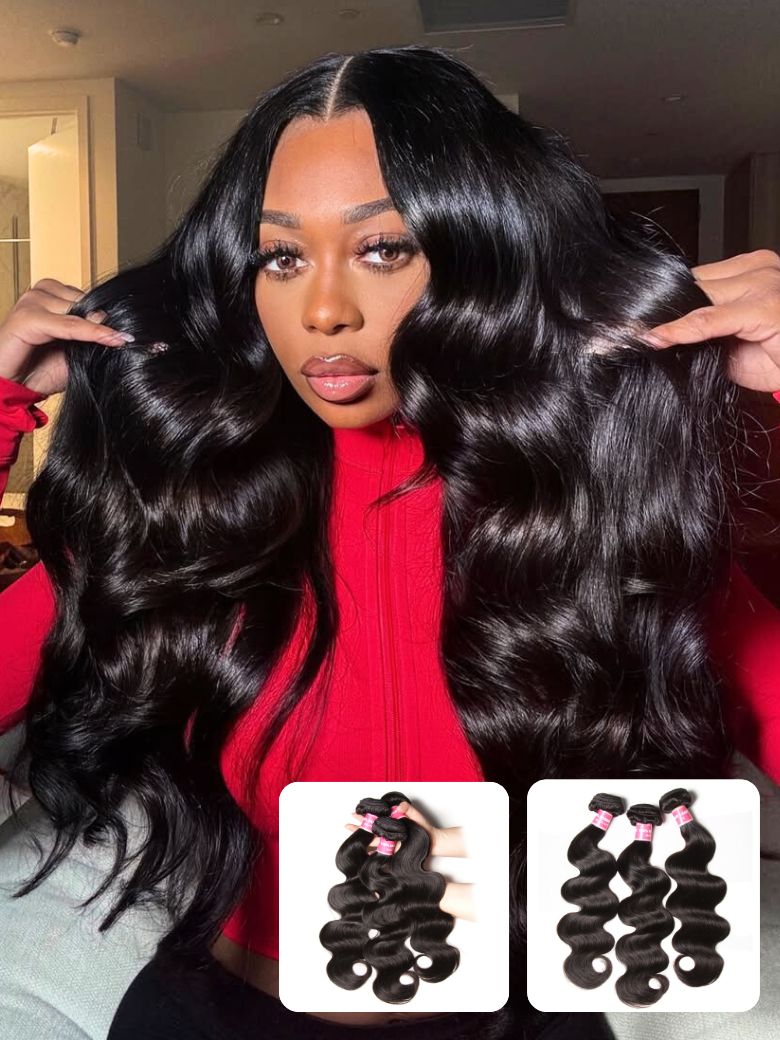 Klaiyi Brazilian Hair Body Wave Human Virgin Hair Weft 3 or 4 Bundles/Pack