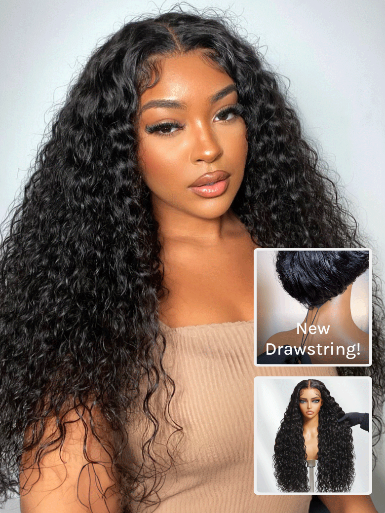 Flash Sale Klaiyi Water Wave 7x5 Bye Bye Knots /13x4 Pre-everything Put On and Go Glueless Human Hair Wigs