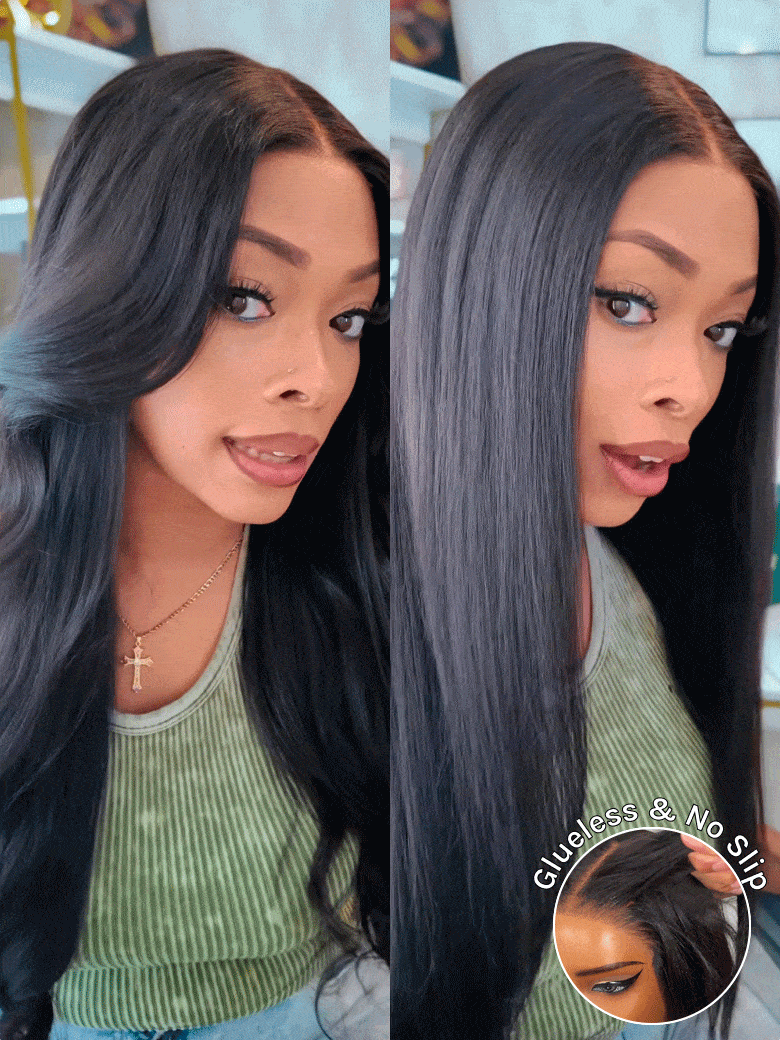 Klaiyi Light Yaki Straight Put On & Go Glueless Bob Wig 7x5 Lace Closure Wig Beginner Friendly Human Hair Wig Flash Sale