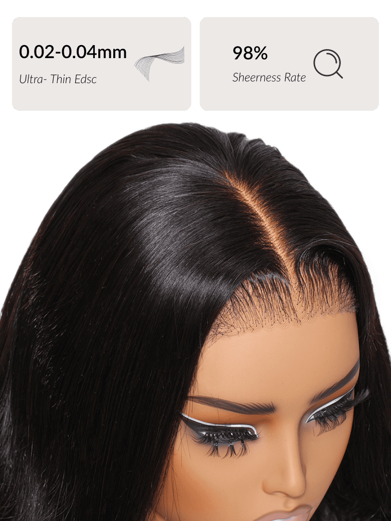 Klaiyi Real 5x5 HD Invisible Lace Closure Wigs 180% Glueless Wigs Melted All Skin Human Hair Wig